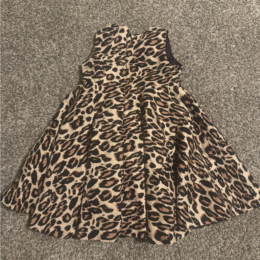 Vintage Couture Leopard Print Sleeveless Kids Dress - Picture 4 of 4